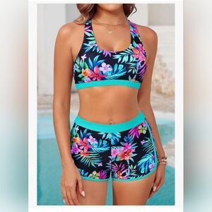 Yonique 3 Piece Athletic Tankini Swimsuit #1229